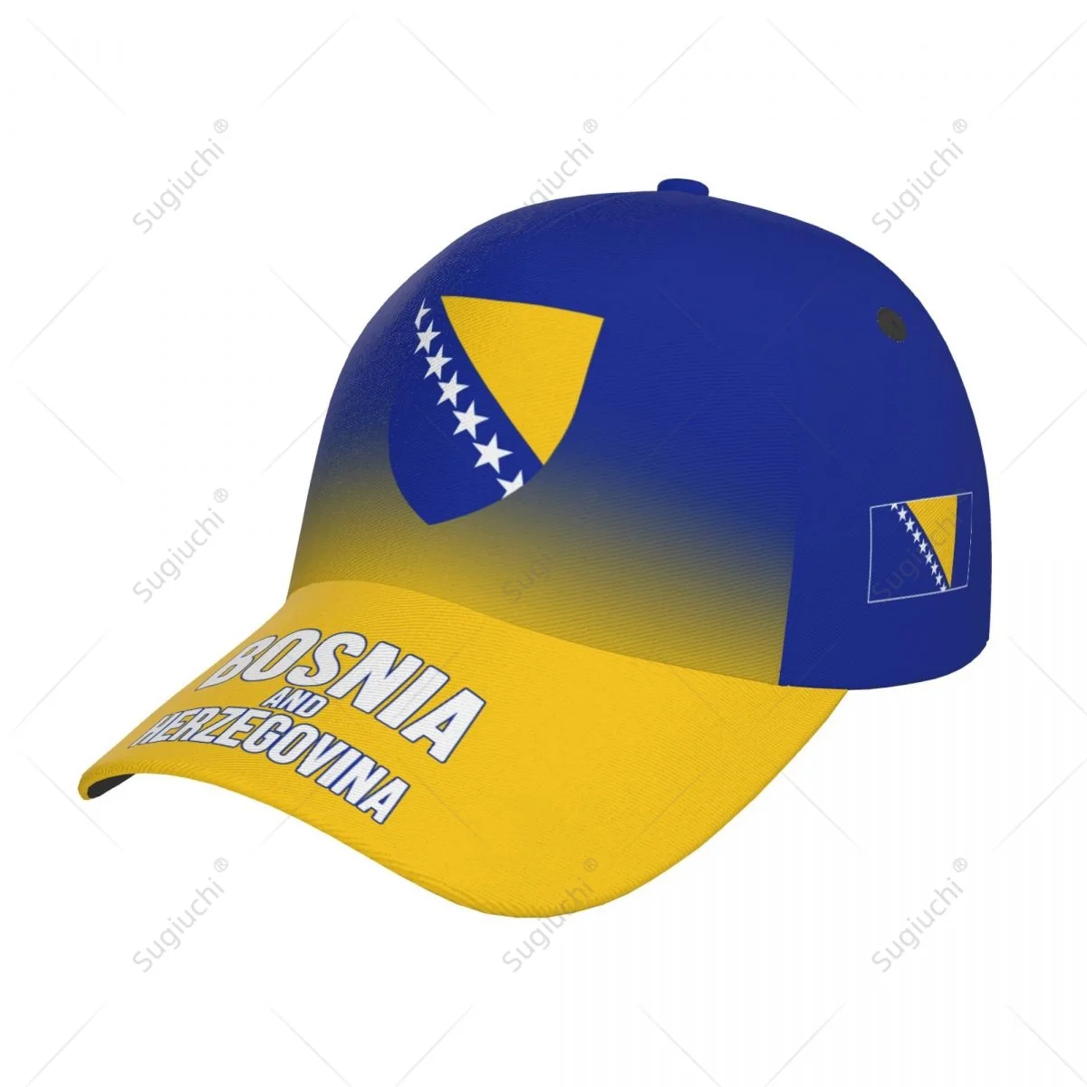 Unisex Baseball Cap Hat Bosnia And Herzegovina Flag Gradient 3D Printing for Tennis Outdoor Bike Bicycle Golf Baseball Sports