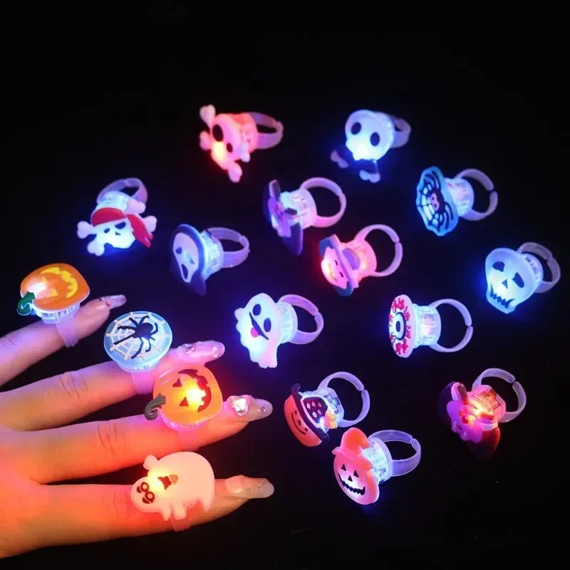 10-50 Stück LED-Ringe, Halloween-Leuchtringe in Form von Geistern und Fledermäusen, leuchtende Finger-Ringe, Halloween-Party, Geburtstagsgeschenke, Dekorationen und Zubehör. – Detail 18