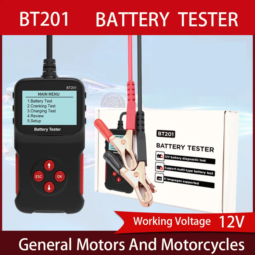 Automotive Inspection Tools BT201 12V Battery Tester Battery Tester Universal Code Reading Card Break Detection For Automobiles