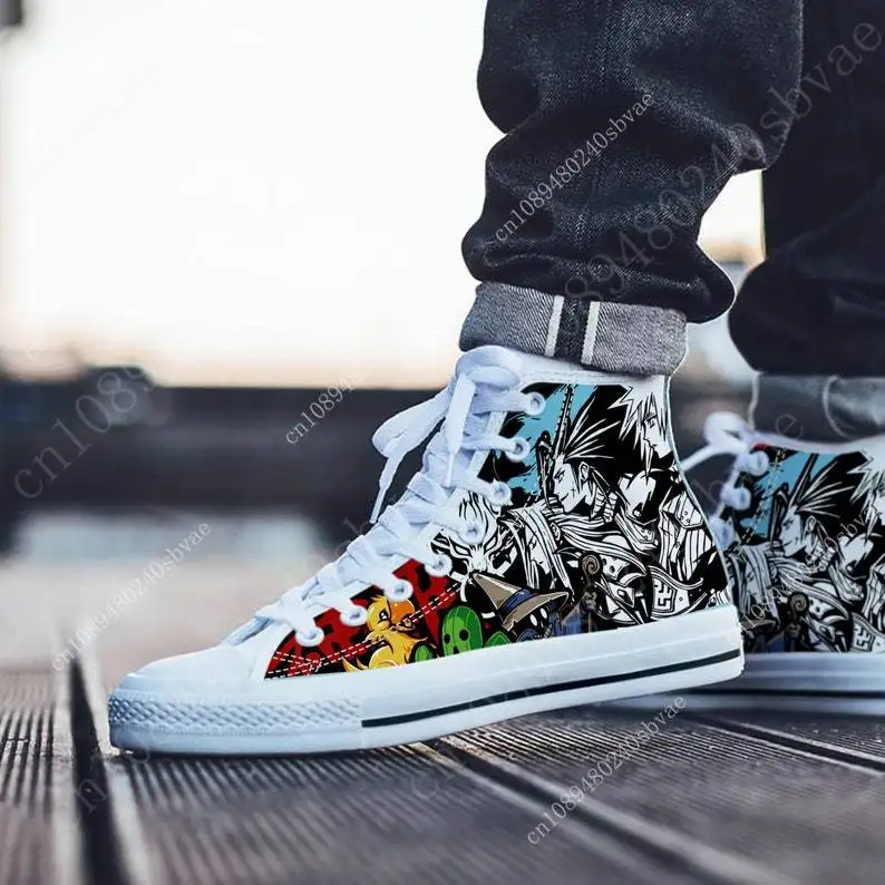 Final Fantasy High Top Shoes Mens Womens Teenager Sneakers Canvas High Quality Outdoor Daily Sneaker Custom Made Couple Shoe