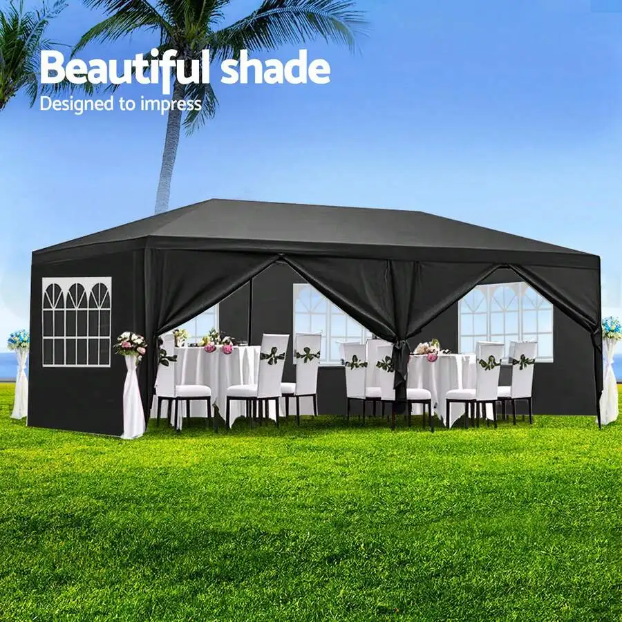 10x20' Wedding Party BBQ Tent Outdoor Garden Gazebo With 6 Removable Sidewalls