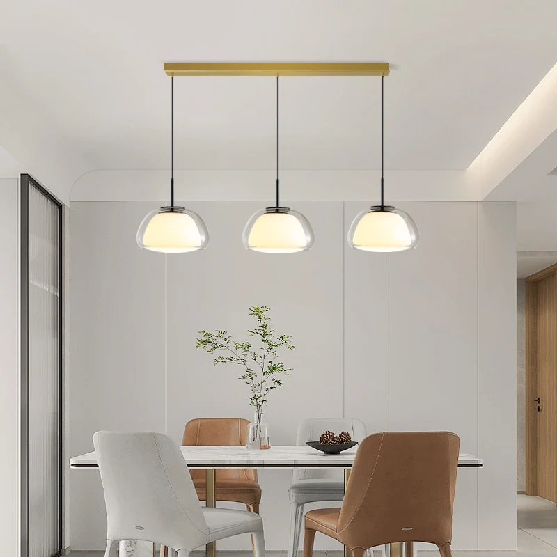 Imagem -02 - Lâmpadas Pendant Led Nordic para Cozinha Luzes Penduradas Abajur de Vidro Luminárias Interiores Modern tv Background Home Decor