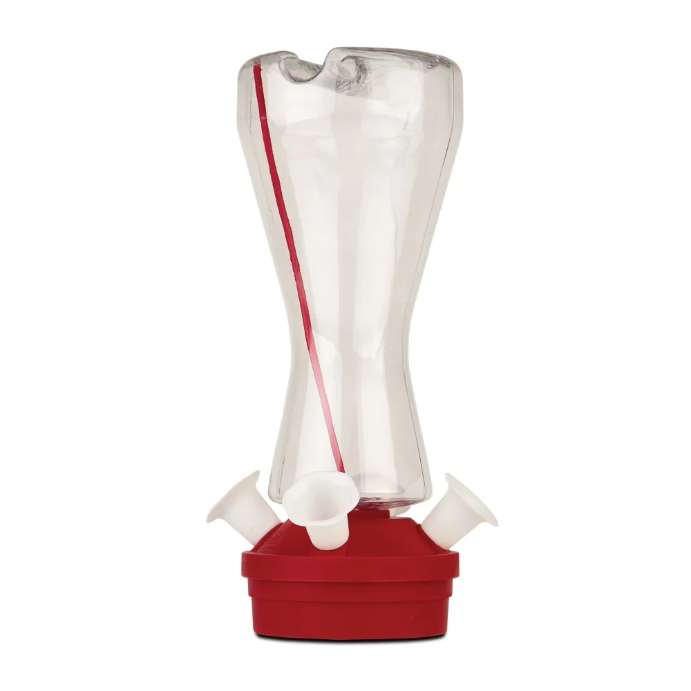 Classic Red Hummingbird Feeder Plastic Hanging for Outdoors Garden Yard 16 oz Nectar Capacity 2 Pack Set