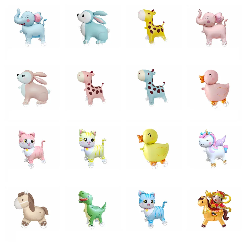 

50Pcs Walkable Balloon Animal with Wheels Cartoon Animal Balloon Toy for Kids Wedding Decor Decoracio Baby Showers Niña Balloons