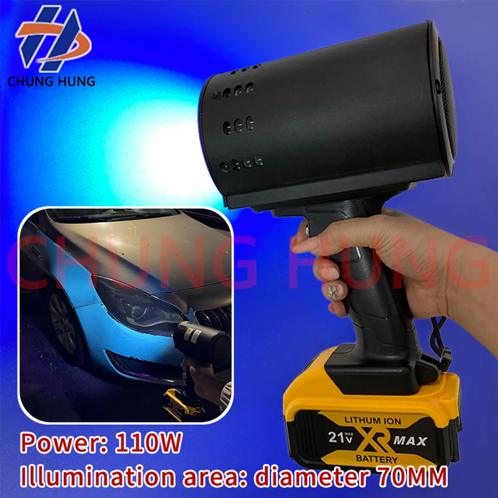 Lampe torche UV 110W 365nm pour travaux de carrosserie automobile, inspection des dommages de la voiture, lampe d'inspection de la surface de la peinture, outil d'inspection pour la réparation de la pâte