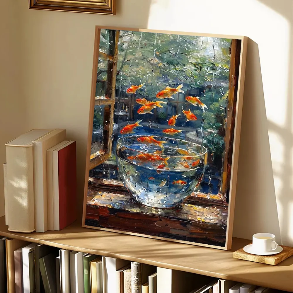 Goldfish Oil Painting Texture - Unique  NEW 2026 , Ideal Gift Selection for Art Lovers