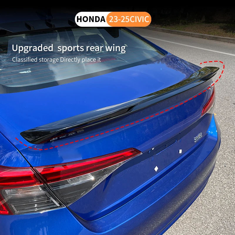 

Для Honda Civic 2022-2025 автомобильный задний спойлер, крыло, задняя крышка багажника, спойлер, крыло, задний бампер, спойлер багажника, комплект крыла и хвоста