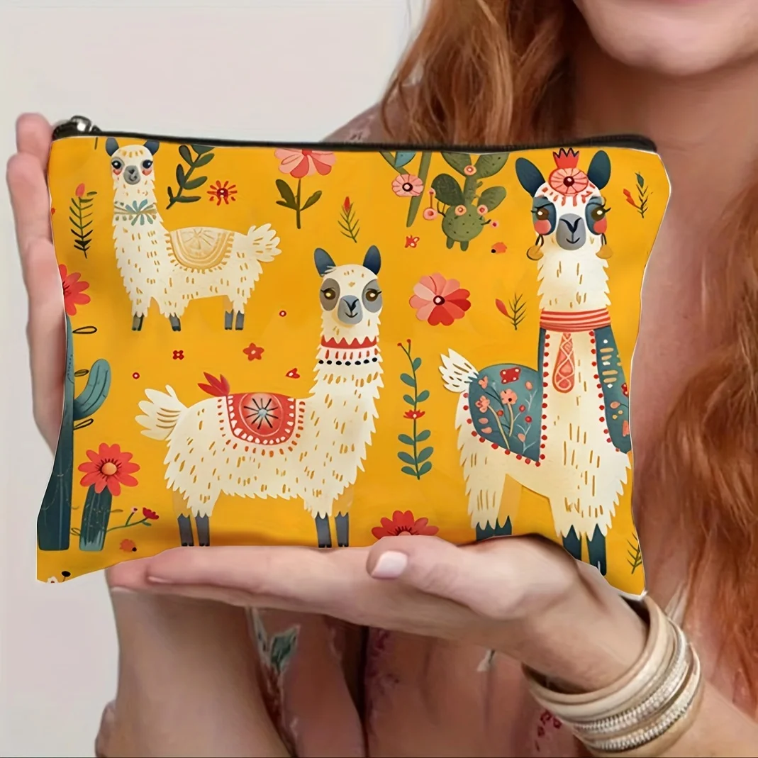 

Красочная косметичка из альпаки с героями мультфильмов, легкая сумка на молнии для путешествий, туалетные принадлежности, косметический органайзер для женщин, дорожная сумка
