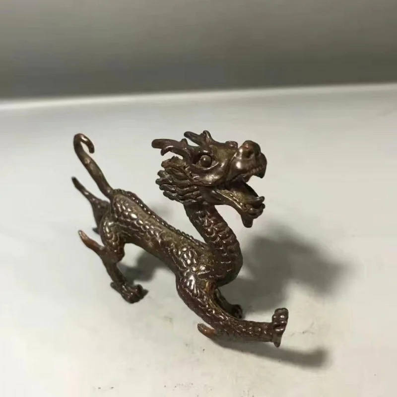Vintage Chinese Zodiac Figurine, Green Dragon Pen Holder, Home Decorative Ornament