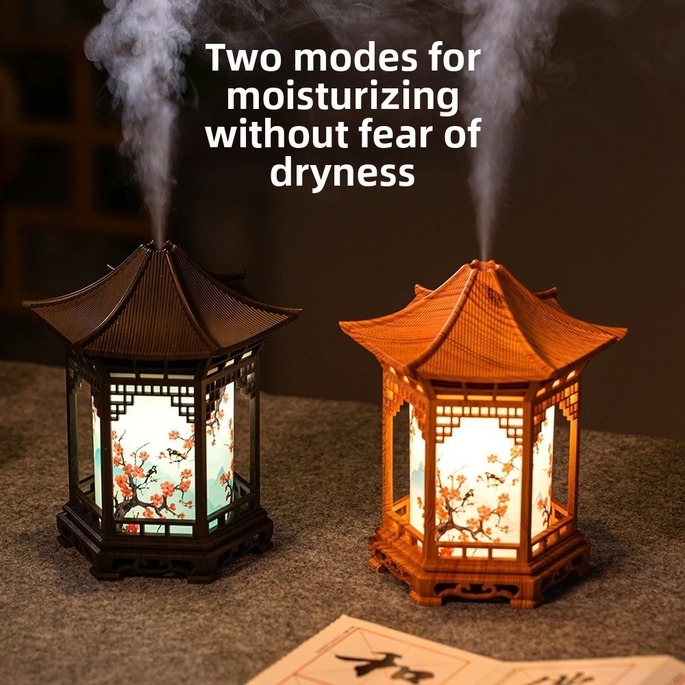 Chinese Style Element Pavilion Humidifier Unique Creative Atmosphere Night Light Delicate Spray Decoration Table Lamps