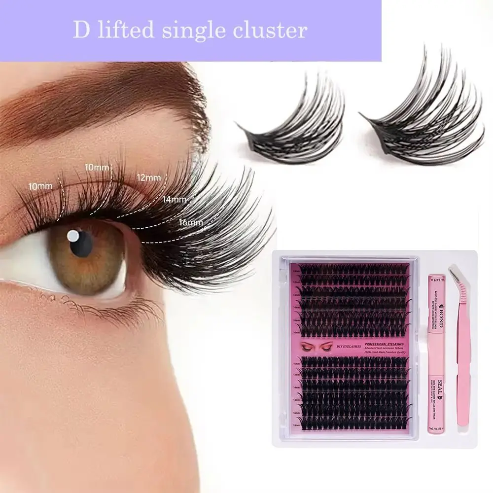 الكورية نمط لتقوم بها بنفسك الرموش الصناعية ثلاثية الأبعاد العين الهزلية D-Curl جلدة جلدة تمديد لتقوم بها بنفسك تذوب الساخن مجموعة واحدة ماكياج أداة
