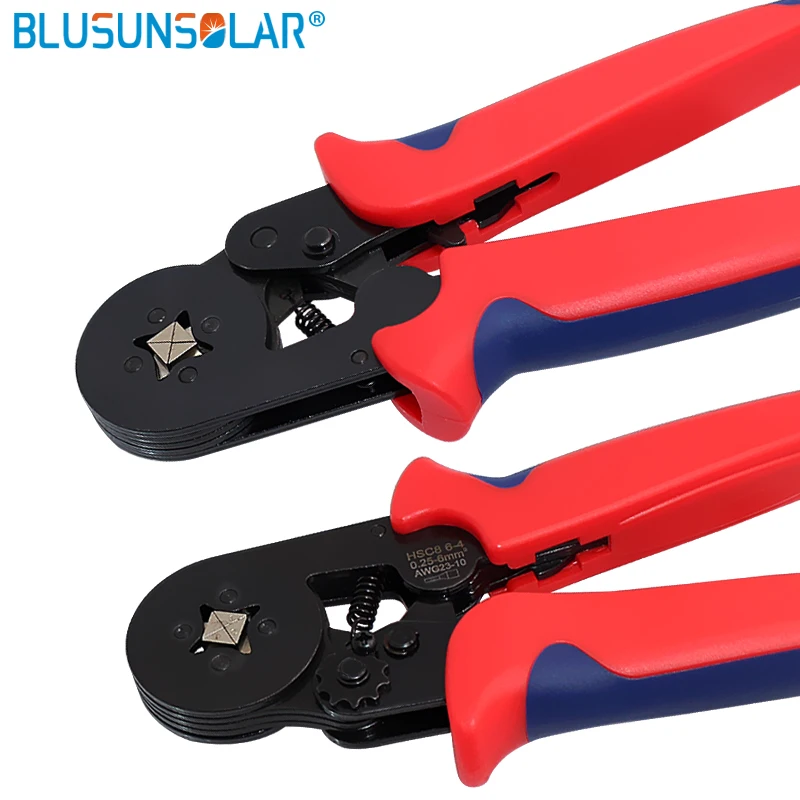 BLUSUNSOLAR Cable End-sleeves Crimping Plier Self Adjusting Ratcheting Ferrule Crimper AWG24-10 HSC8 6 4