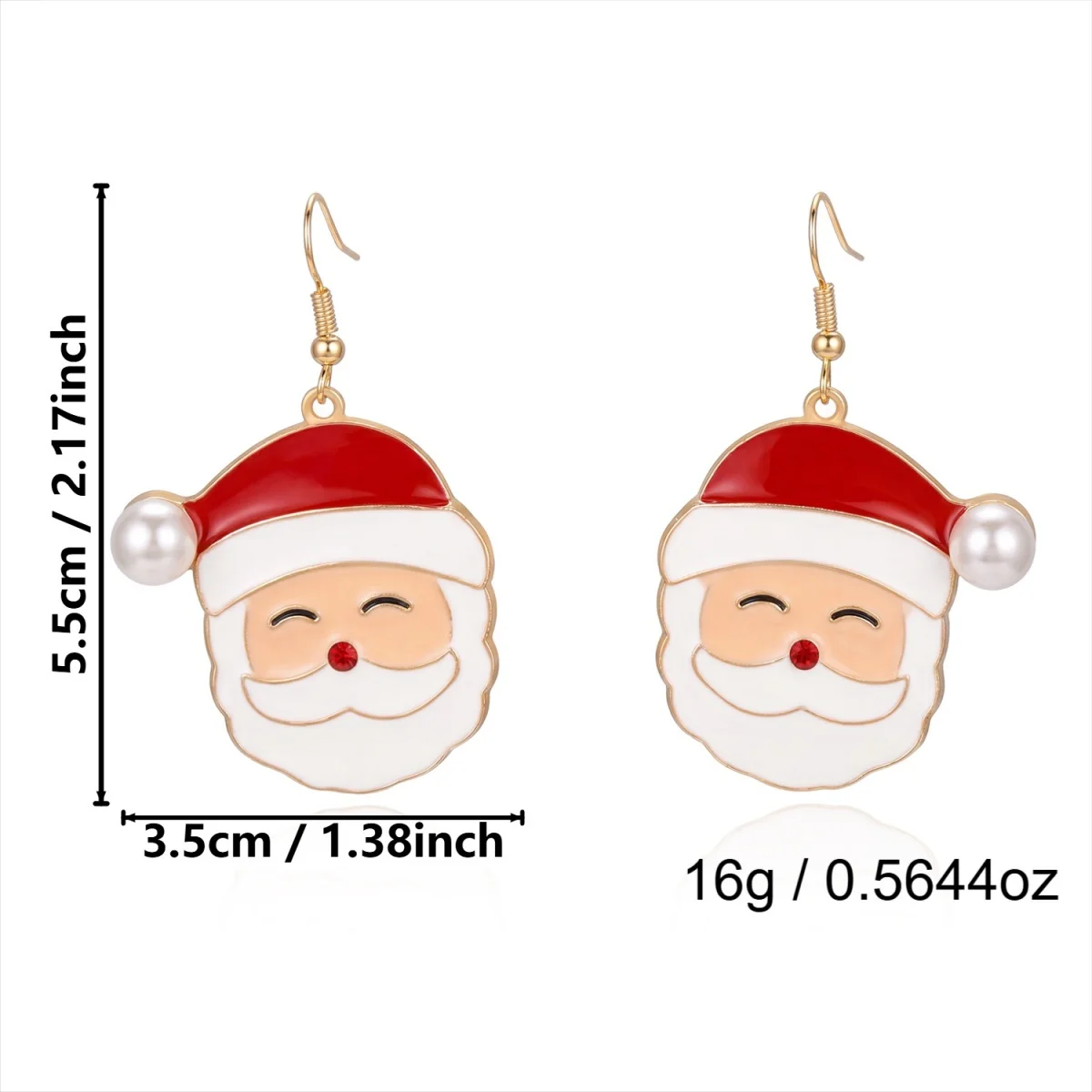 Niedliche, zwinkernde Weihnachtsmann-Ohrringe mit Bart für Damen, Cartoon-Lebkuchen-Weihnachtsbaum-Schleifen-Glühbirnen-Ohrringe, Schmuck – Detail 33