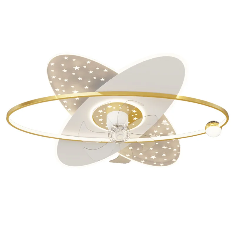 

Modern Nordic Starry Sky Ceiling Fan Lamp Remote Control Infinite Dimming Living Room Bedroom Study Decorative Lighting Fixtures