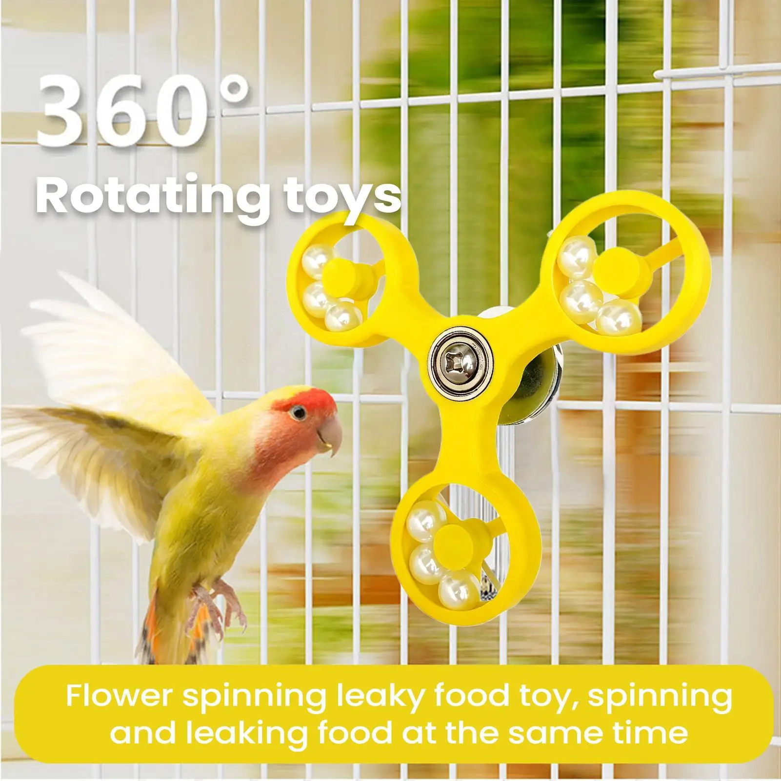 Chewing Bird Toys, Parrot Toys, Funny Spinner Windmill Bird Toys, Parrot Interactive Toys For Relaxation, Birdcage Accessories view 4