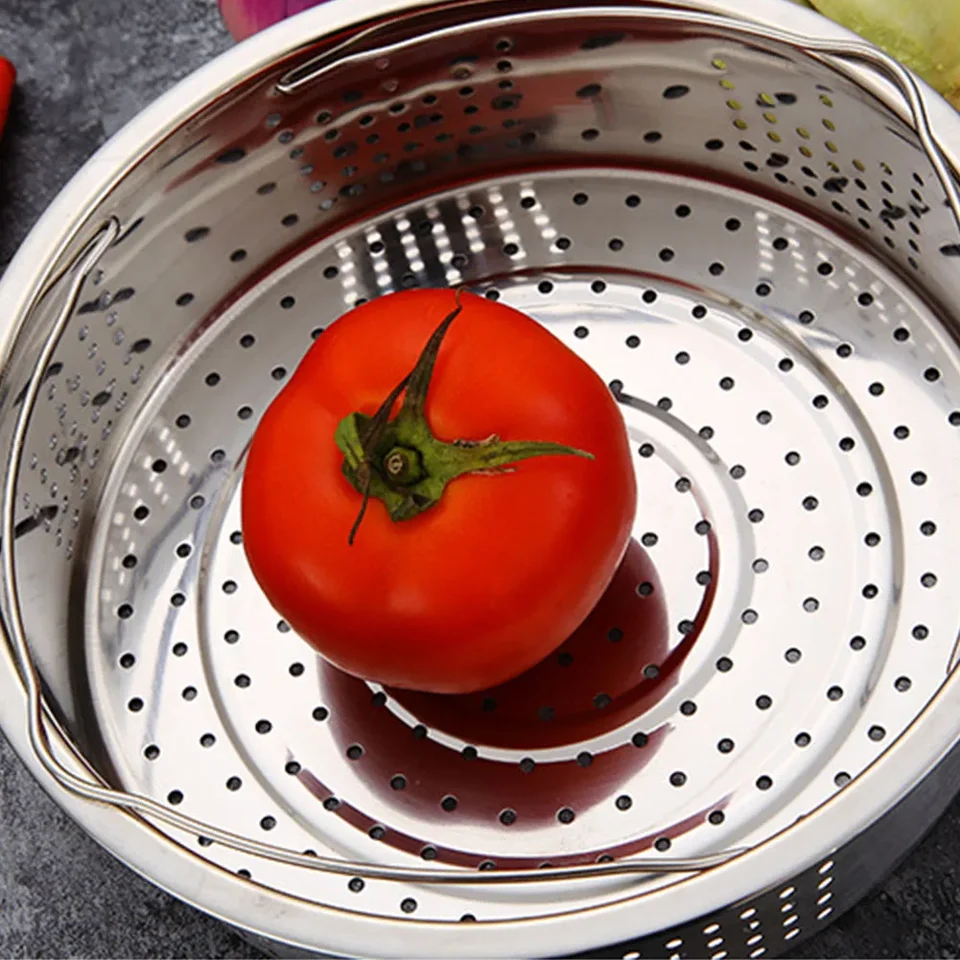 Panier Vapeur en Acier Inoxydable, Panier D'insertion pour Cuiseur à Riz Panier à Vapeur pour Cuiseur à Riz avec Poignée, Panier à Vapeur pour Légumes Insérer la Grille de (13,8