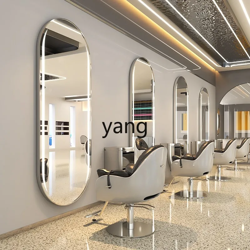مرآة صالون حلاقة LMM مثبتة على الحائط لصالونات الحلاقة وطاولة مرآة من جانب واحد من الأرض إلى السقف