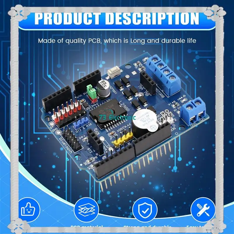 บริการจัดส่งตลอด 24 ชั่วโมง โมดูลบอร์ดขับมอเตอร์ DC รุ่น L298P 5 ชุด โมดูลบอร์ดขับมอเตอร์ DC รุ่น L298P แบบ Shield 2A แบบ Dual H-Bridge 2 ช่อง สำหรับ Arduino