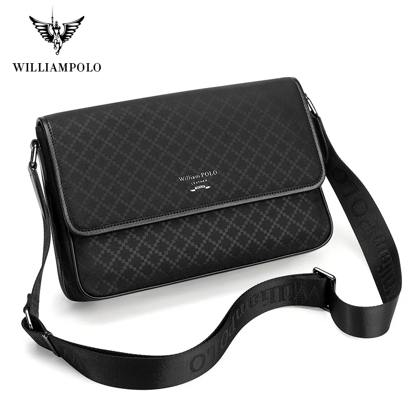 WILLIAMPOLO Men Shoulder Bag High Quality Handbag For Men Large Messenger Bags Male Handbag Outdoor Short Trip Crossbody Bag