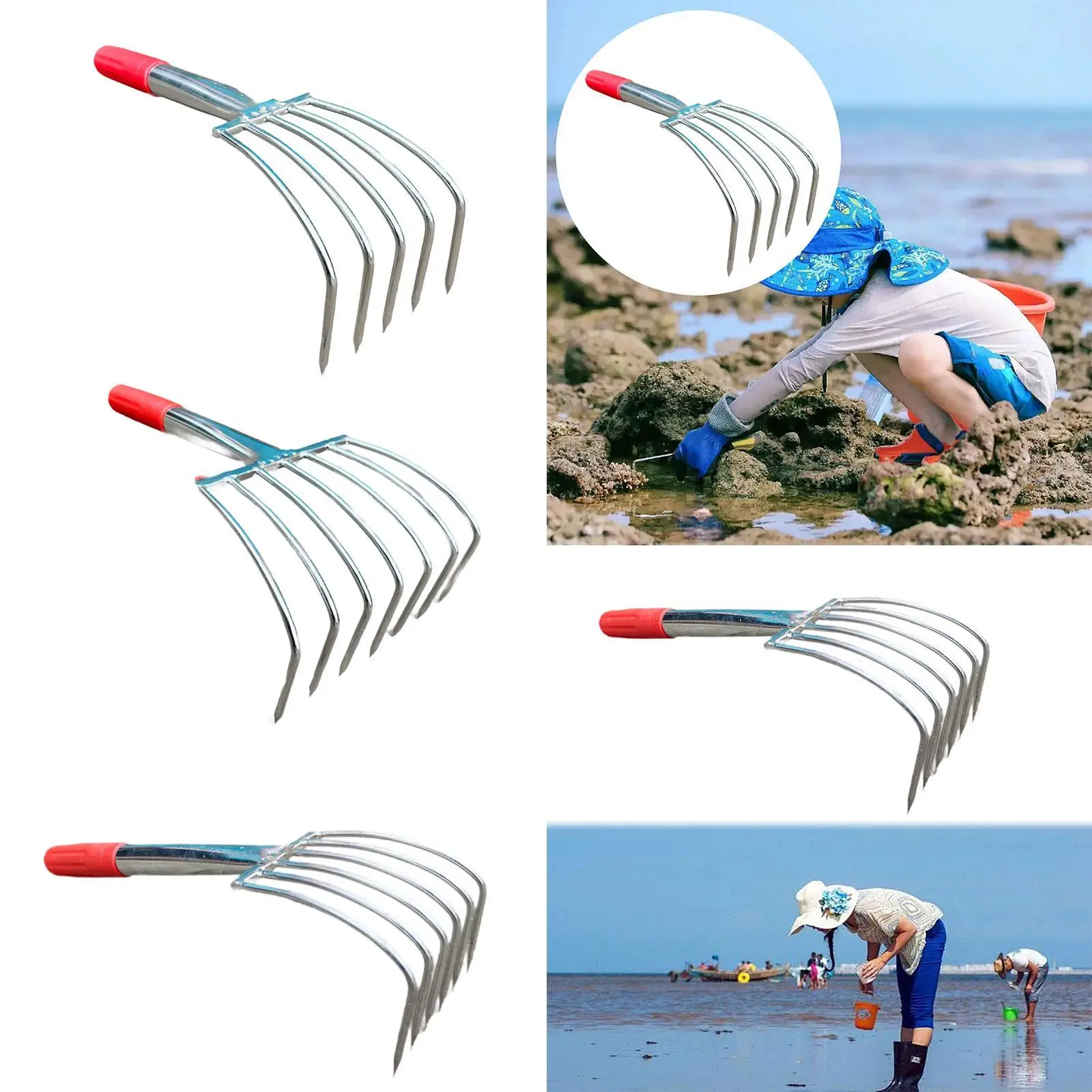 

Hand Rake Small Versatile Lightweight Soil Tiller for Lawn Yard Work Seaside