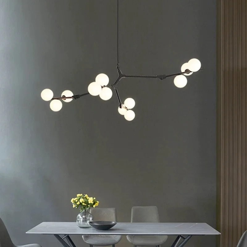 Nordic Branch Magic Bean Molecule Postmoderne Glaskugeln Designer Engineering Smart Lampen für Wohnzimmer Esszimmer Arbeitszimmer