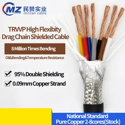 TRVVP High Flexible Shielded Sheathed Wire Cable 24 20 18 17 15 13 AWG Shield Cable 2 3 4 5 6 Core Insulated Drag Chain CNC Wire