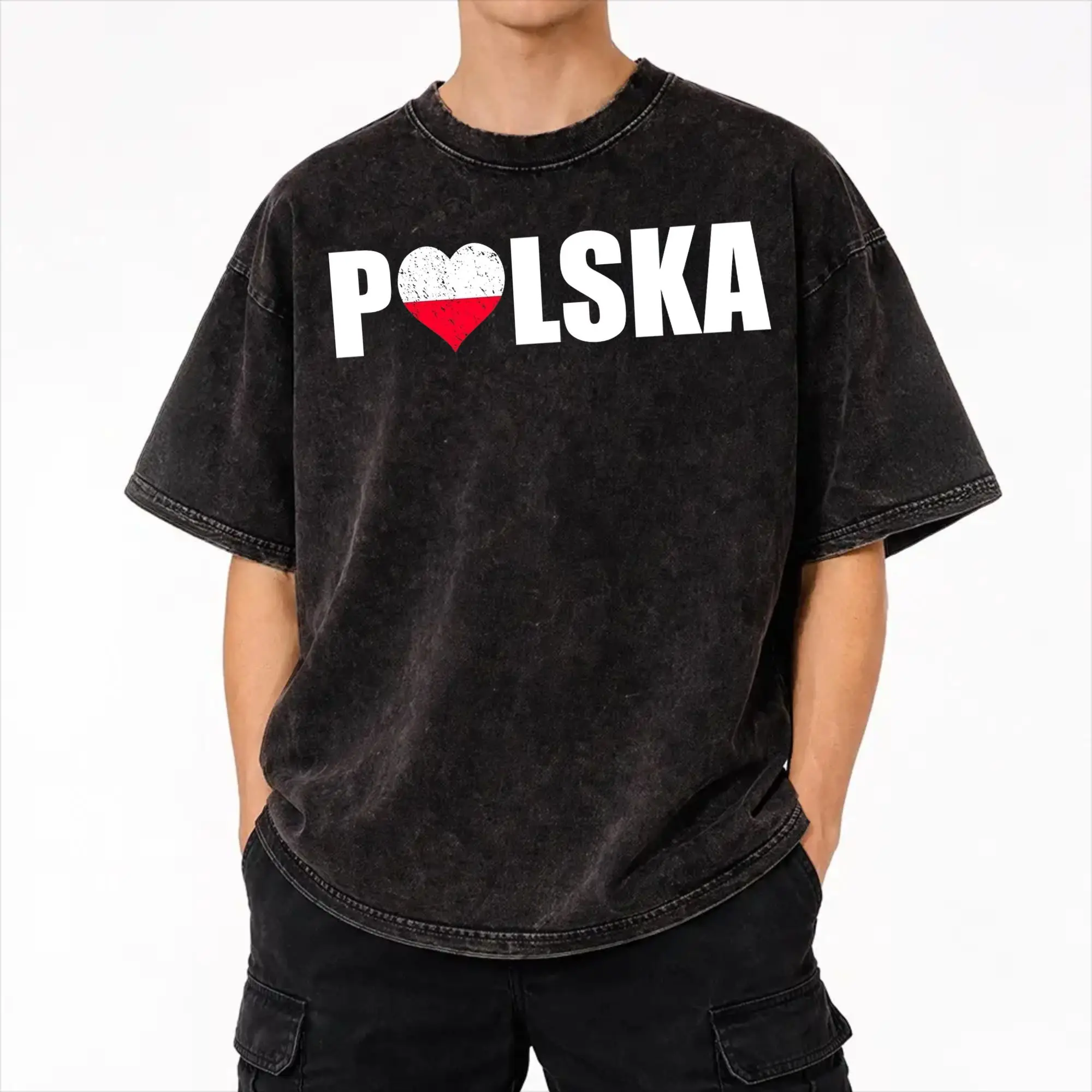 2026 Be Like Poland Polska Polish Flag  Washed Shirts Merch Oversize T-Shirts  for Men Women Tees