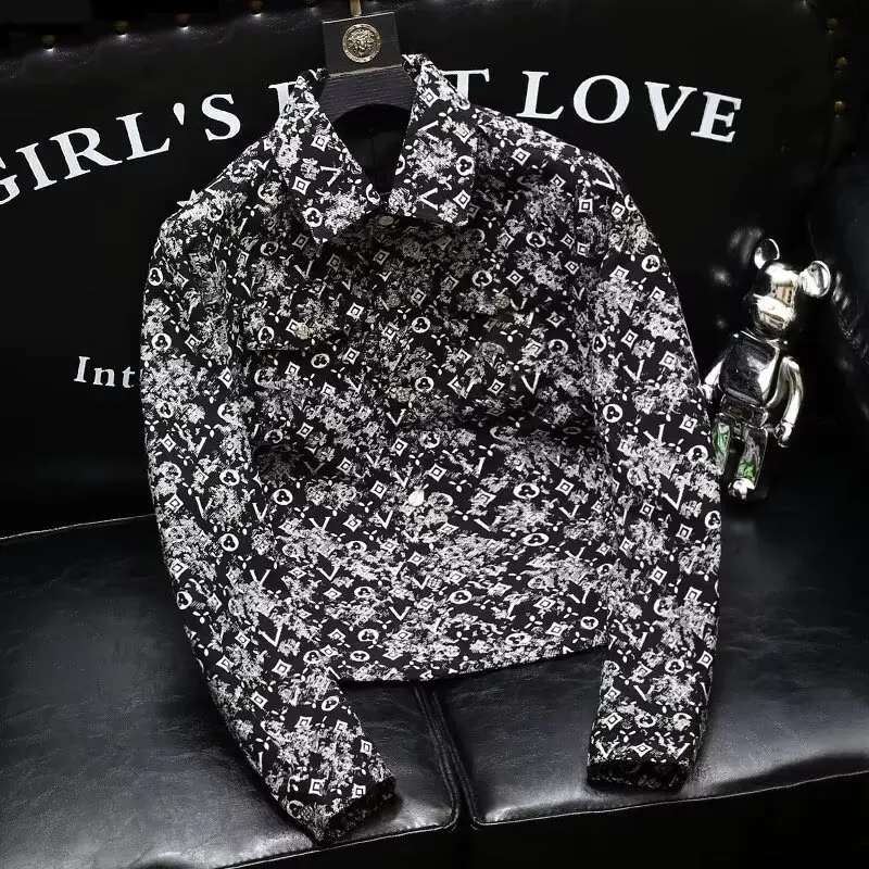 

Мужская джинсовая куртка Slim Fit с воротником-стойкой, весна-осень, новая корейская версия, молодежная модная верхняя одежда Haome