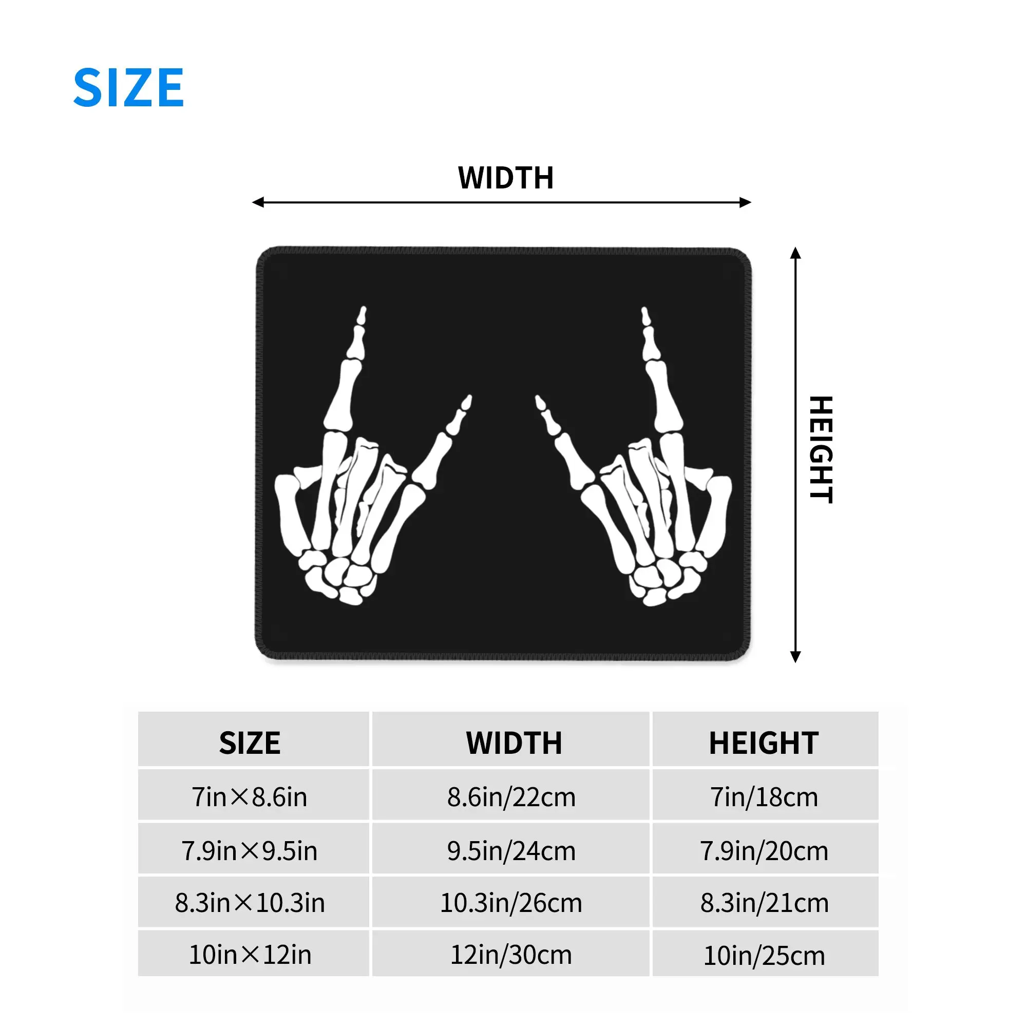 Skeleton Hands Gestures Print Mouse Pad Computer Keyboard Mouse Mat Gaming PC Laptop Desk Mat Office Accessories Table Mats