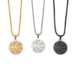 Trend Stainless Steel Basketball Pendant Charm Men's Necklace Fashion Christmas Valentine's Day Gift Protector Jewelry Accessori