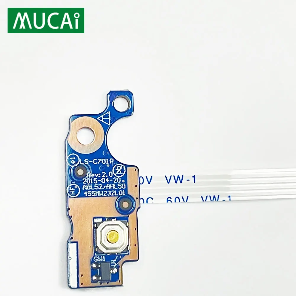 

For HP pavilion 15 15-AY 15-AC 15-AC039TX 15-BA 15-AF 250 255 G4 G5 TPN-C125 Power Button Board with Cable 435MW232L01 LS-C701P