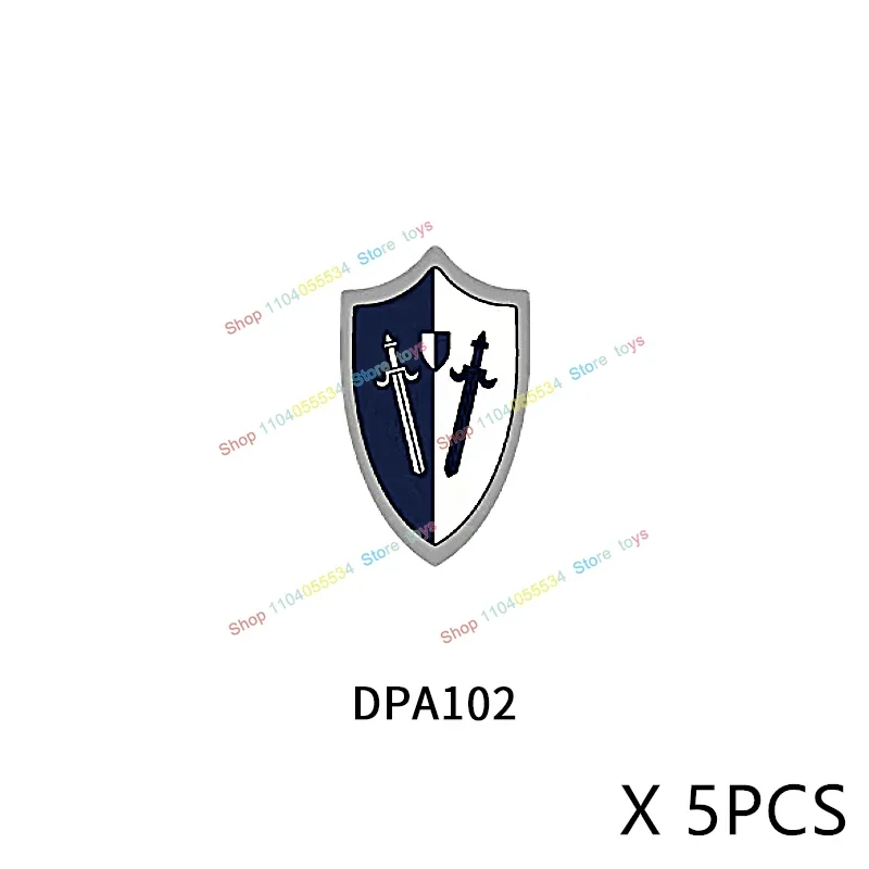 Blocs de construction accessoires bouclier créatif guerrier médiéval figurines modèle d'arme bricolage jouets pour enfants cadeaux PJT060 5 pièces