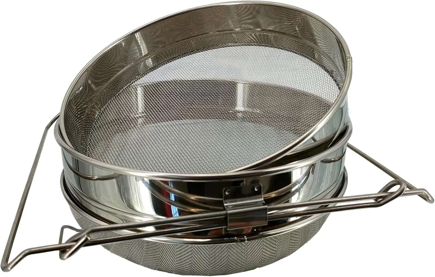 

Double Sieve Honey Strainer for 5 Gallon Bucket Stainless Steel Honey Filter with Up to 16.5 inches Extendable Arms Hone