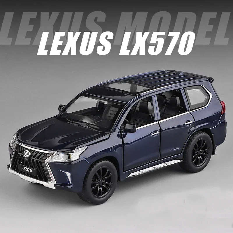 1:32 Lexus LX570 Alloy Car Model Diecast Metal Toy Vehicles With Pull Back Sound Light 6 Open Door For Kids Gift