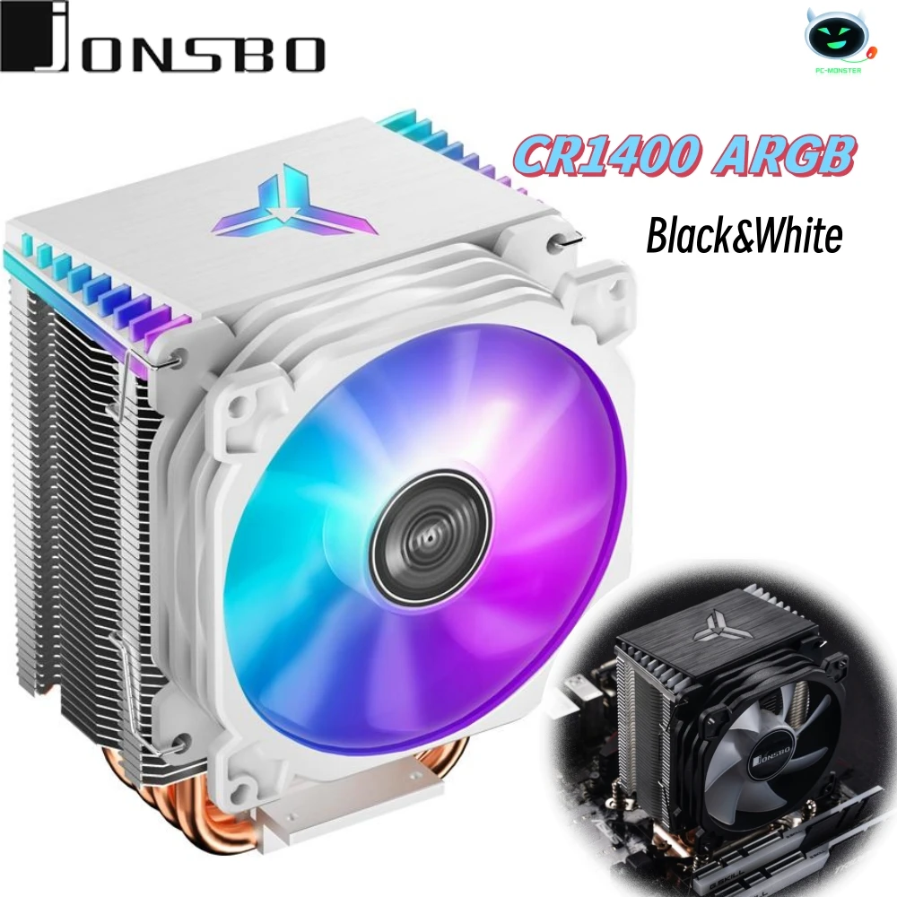 

JONSBO New CR1400 ARGB CPU Cooler 4 тепловых труб ARGB PWM процессор Air Cooler для LGA1700 1200 115X AM4 AM5 кулер охлаждающий вентилятор