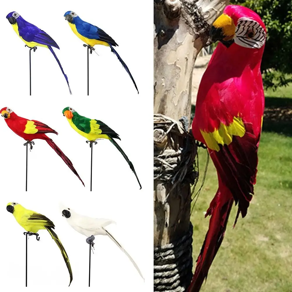 25cm/35cm/45cm/60cm Simulation Parrot Multicolor Photo Props Artificial Bird Model Foam Garden Decorative Bird Lawn Bonsai