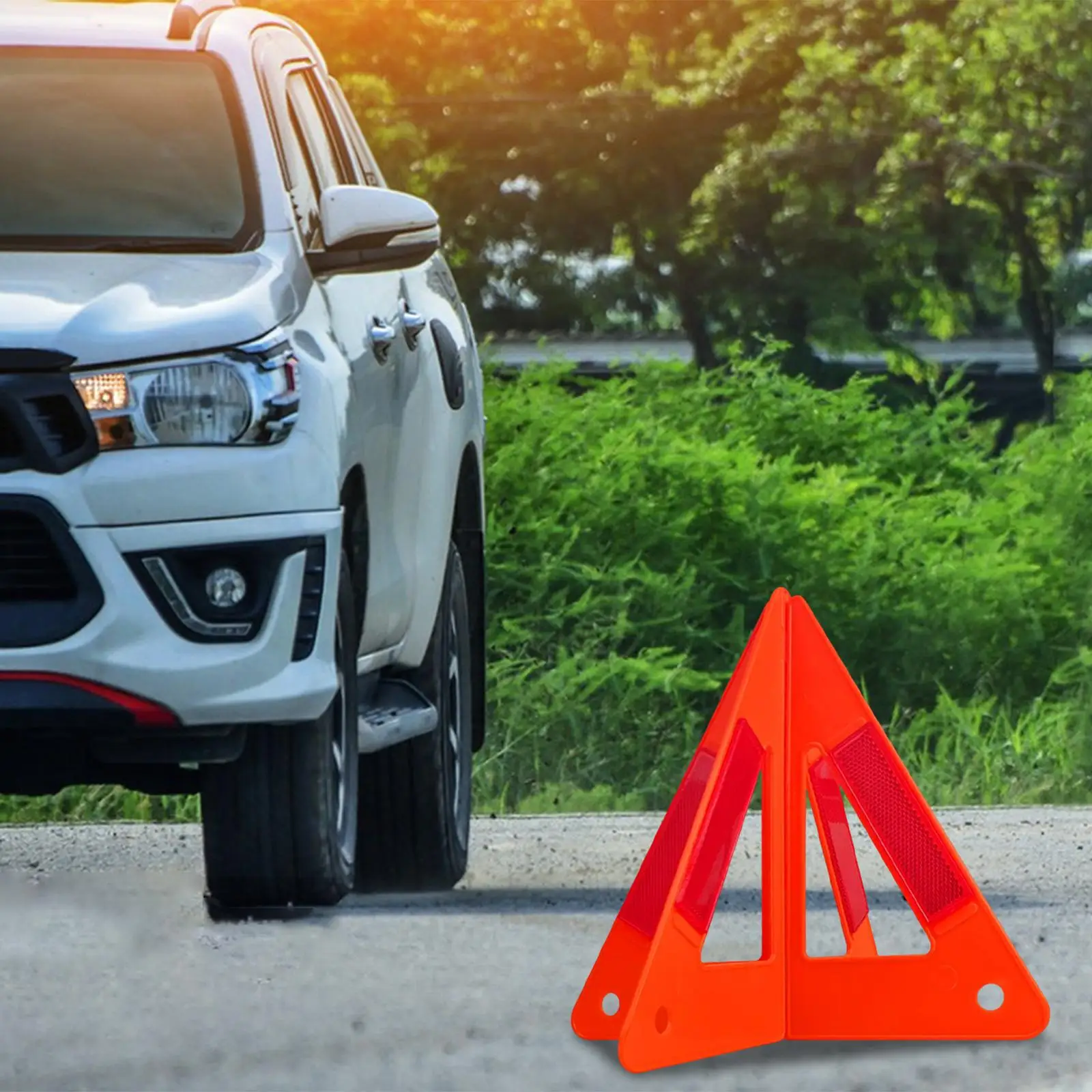 Emergency Warning Triangle Portable Early Warning Sign Supplies Emergency Triangle for Vehicle Roadside Truck Breakdown Car