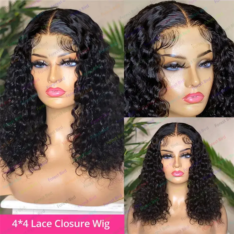 Brazilian Curly Hair Wavy Short Bob Wig Human Hair Lace Front No Glue Full High Definition Lace Front Wig