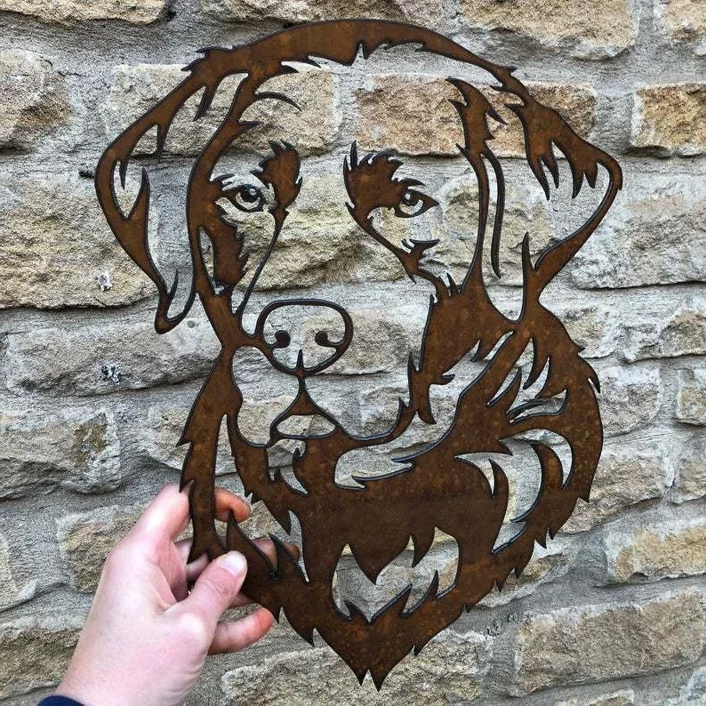 CIFBUY Decoration 1pc Metal Wall hanging Decor, Metal Labrador Dog Gardening Wall Hanging, Boys Girls Room Kindergarten Living R