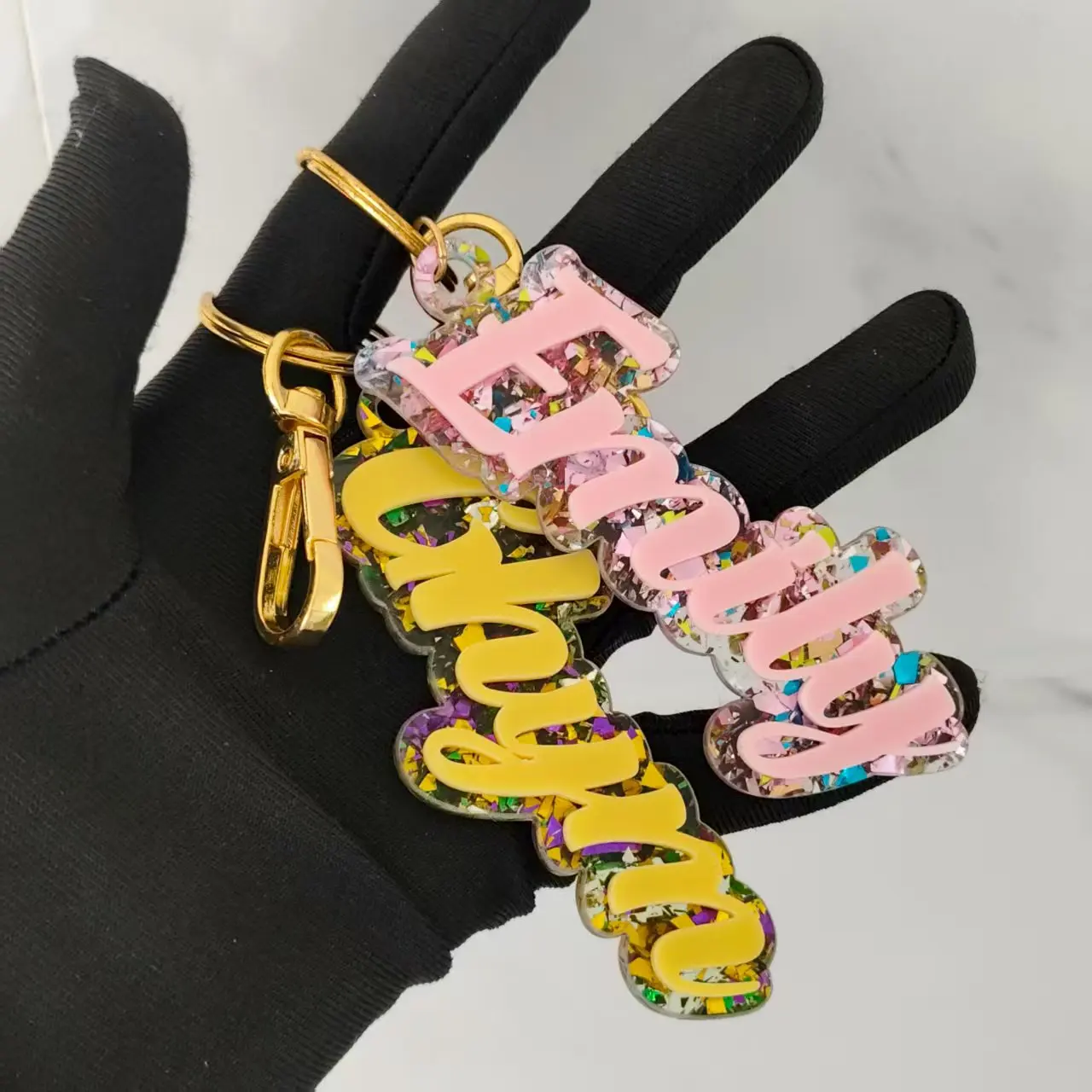 

New Personalized Name Cute Keychain Customized Name colorful Keychain Personalized Letter Keychain Valentine's Day Gift for Her