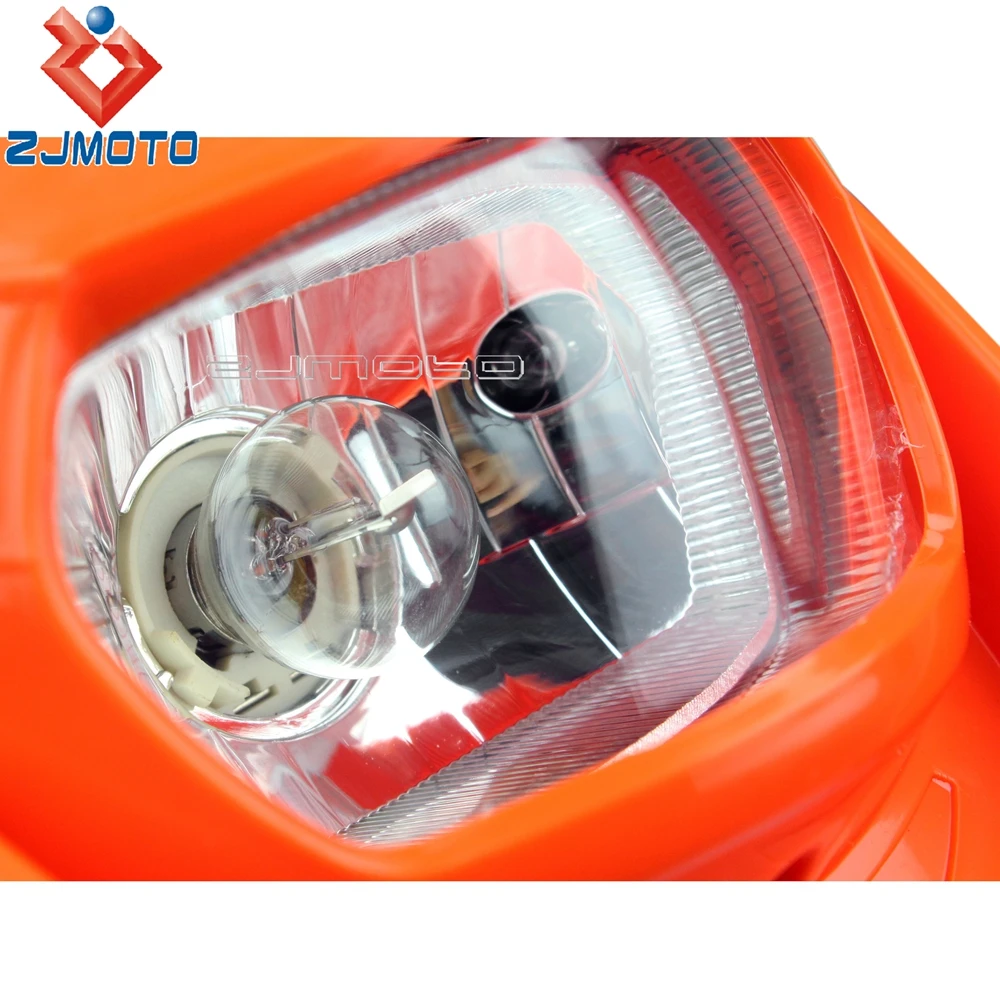 Red 12V H4 Bulb Motorcycle Headlight Fairing For Honda XR 250 400 R CR CRF 250 450 R L Motocross Headlight Mask Universal