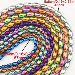 4x6/5x8mm Golden Color Oval Hematite Natural Stone Rice Grains Spacer Loose Beads For Jewelry Making Bracelets DIY Accessories