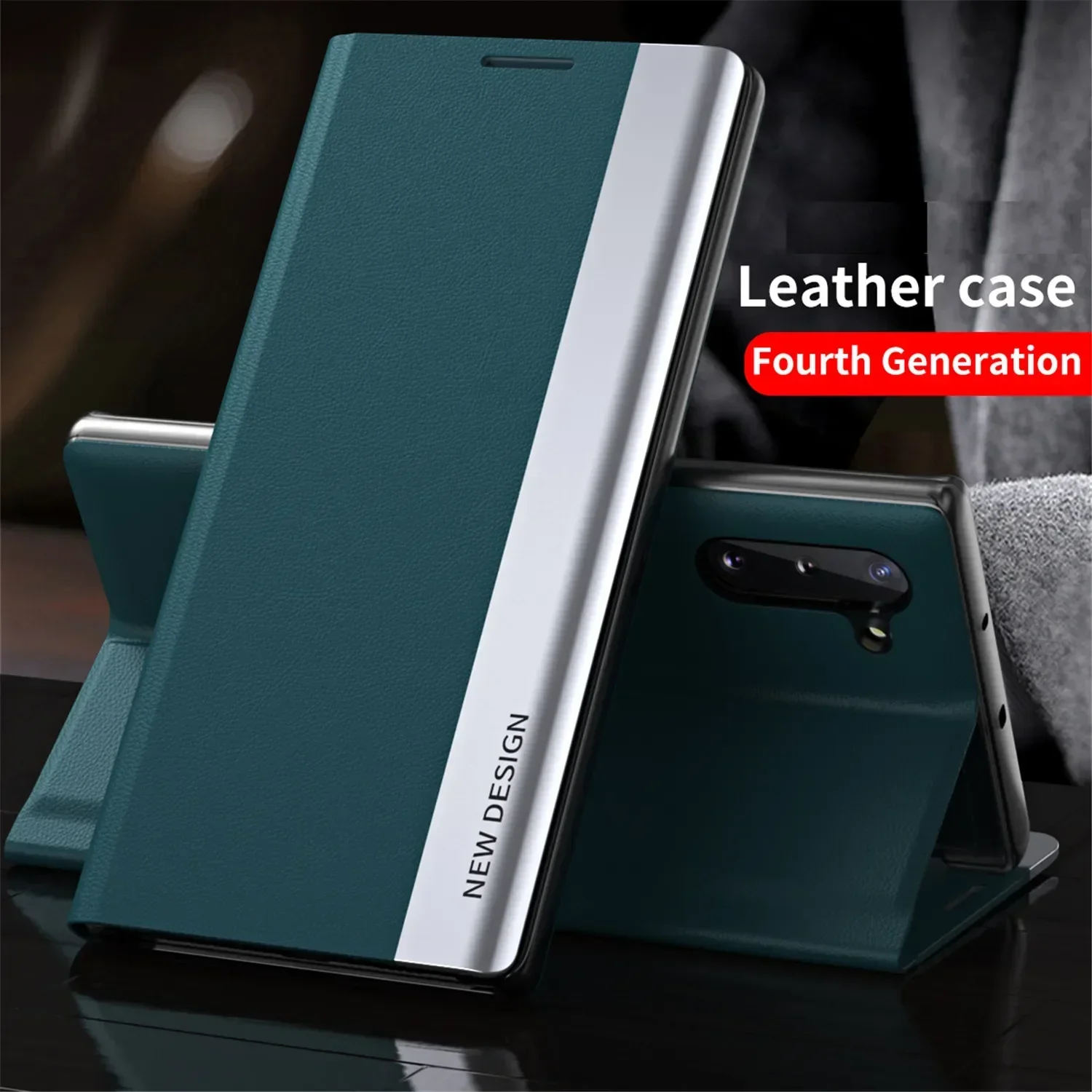 

Флип-кожаный чехол для Samsung Galaxy S25 S22 S23 S24 Ultra S9 Plus S10 S20 S21 FE Note 8 9 10 Plus 20 Ultra Luxury Bracket Cover