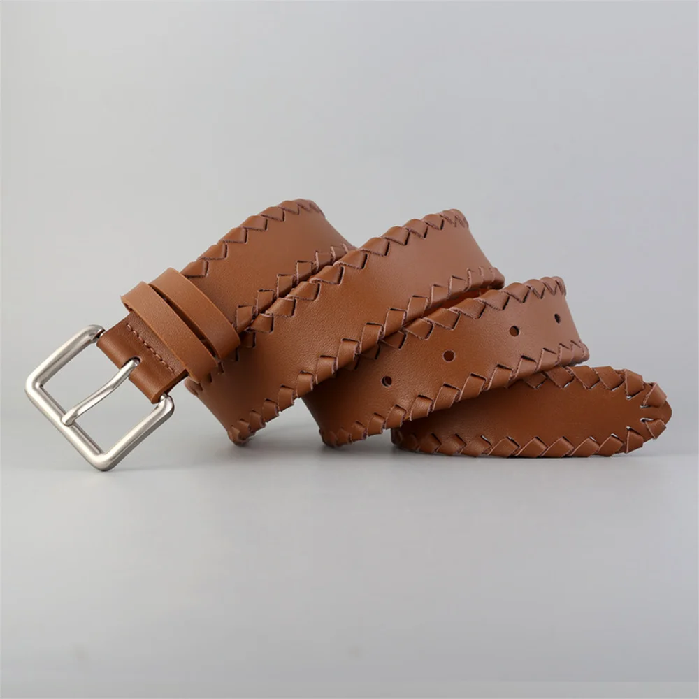 New Design Genuine Leather Belt Women Fashion Hand-make Adjustable Waist Casual Style Buckle Pin Leather Belt Accessories