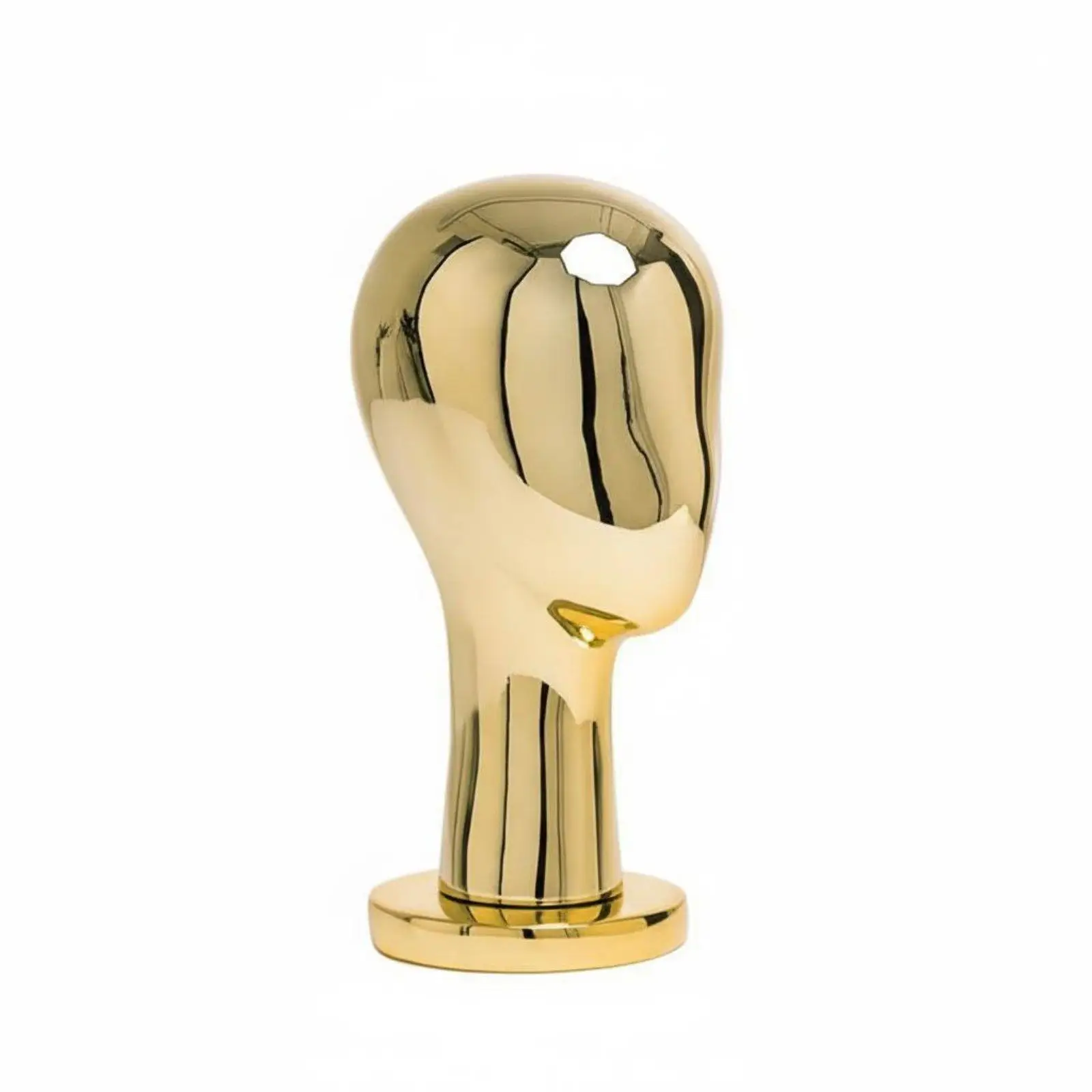 Elegant Electroplated Head Form for Hat Display with Weighted Base Retail Photography Prop