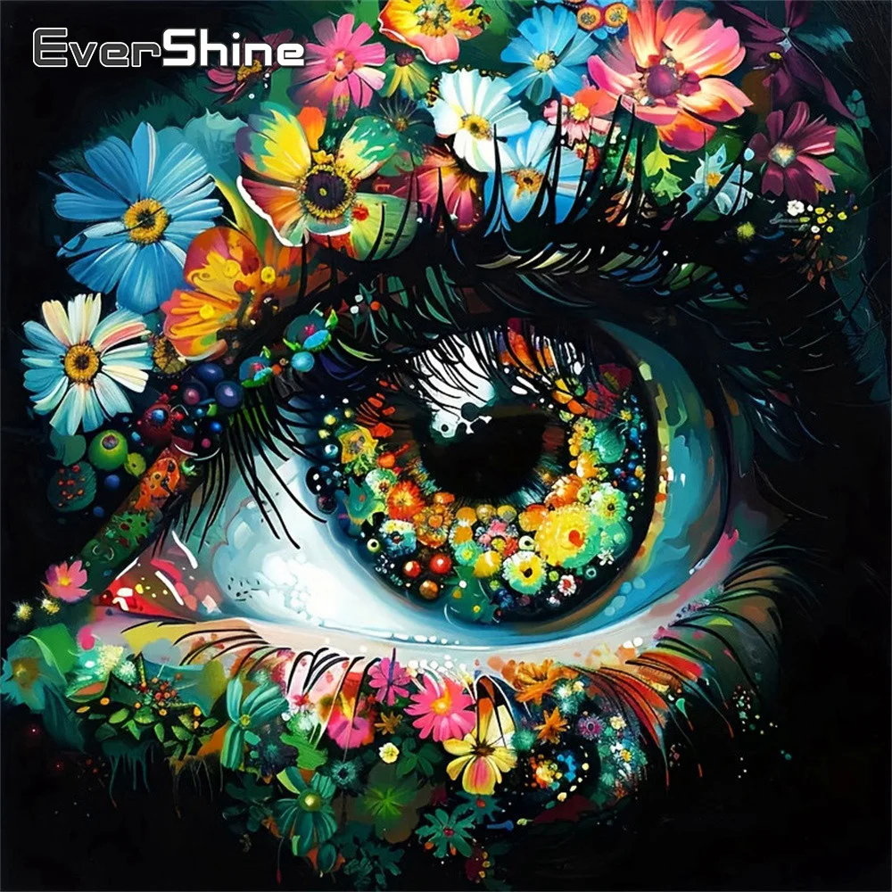 

Evershine Cross Stitch Kit Landscape Unique Hobby Embroidery Supplies Eyes Picture Needlework Flower Handmade Gift