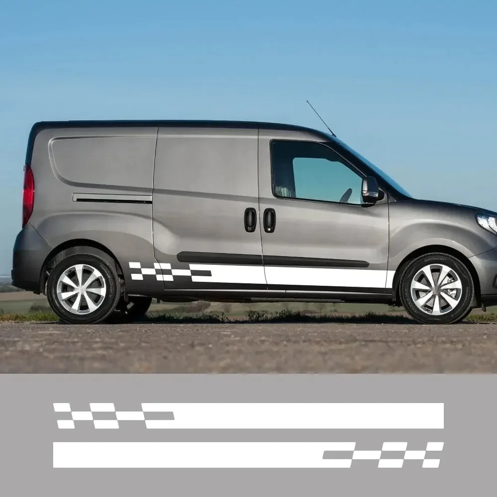Adesivos laterais para carroceria de Fiat Doblo Cargo Panorama Vauxhall Opel Combo Camper Van Minivan, decalque de vinil para tuning.