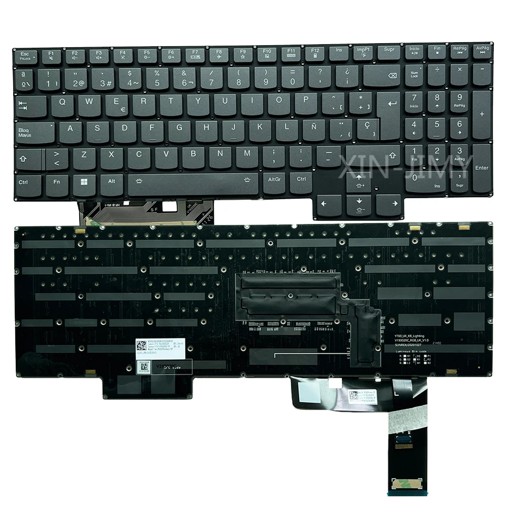 82N6 Spanish Backlit Keyboard for Lenovo Legion 7 16ITHg6 16ACHg6 7-16ITHg6 7-16ACHg6 82K6 P05SYPERKEY-SP SN21B45029 RGB 24 Pin