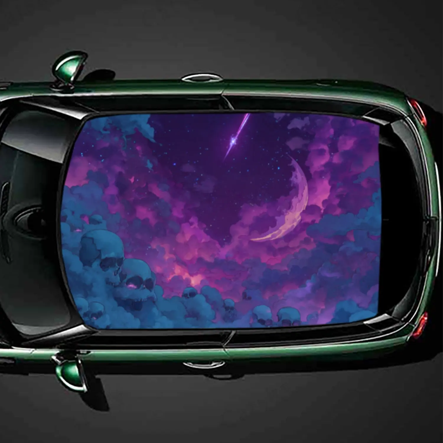

Dark fairy - tale skull sky car roof vinyl wraps decal,self-adhesive waterproof car exterior personalized accessory,decorative g