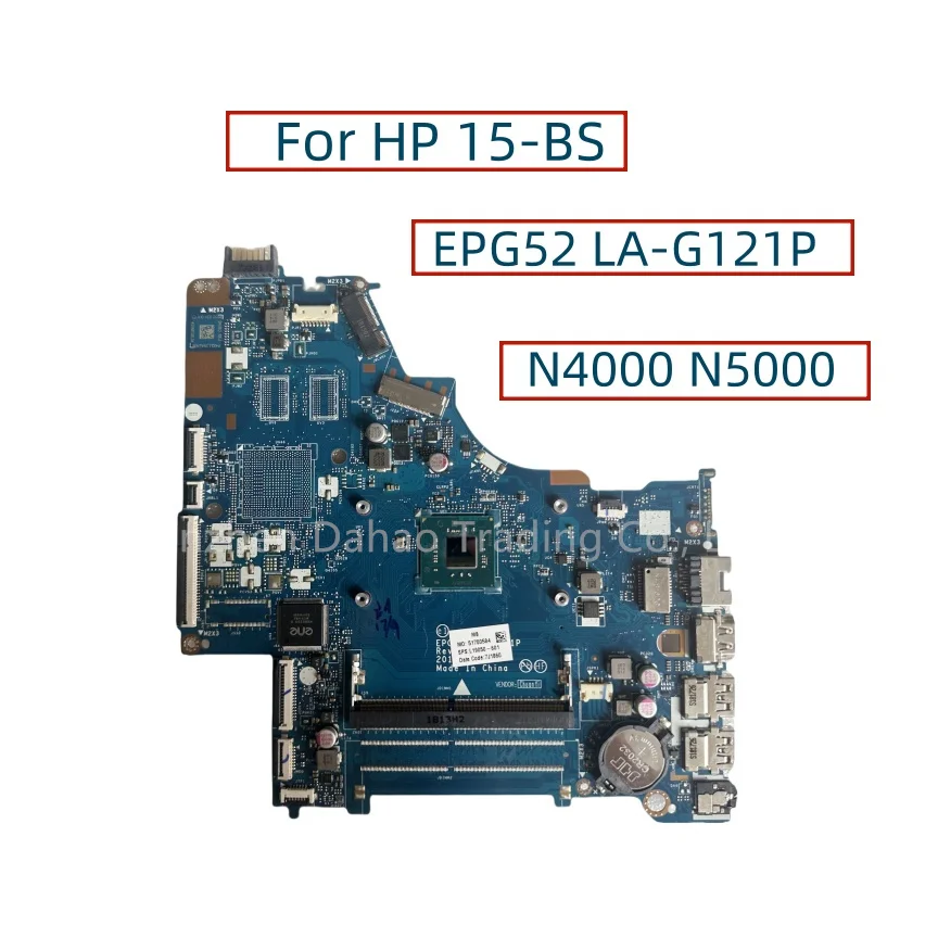 For HP 15-BS Laptop Motherboard With N4000 N5000 CPU DDR4 L19049-601 L19049-001 L19050-601 EPG52 LA-G121P